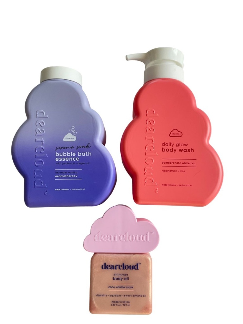 Dearcloud 3-Piece Body + Bubble Bath Set NEW‎